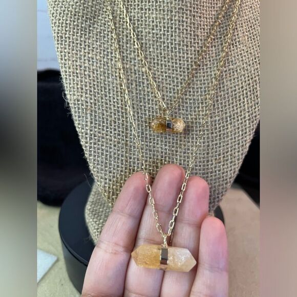 Brazilian Natural Citrine Double Layer Necklace 21-23” in Goldtone 11.50ctw - Picture 10 of 12